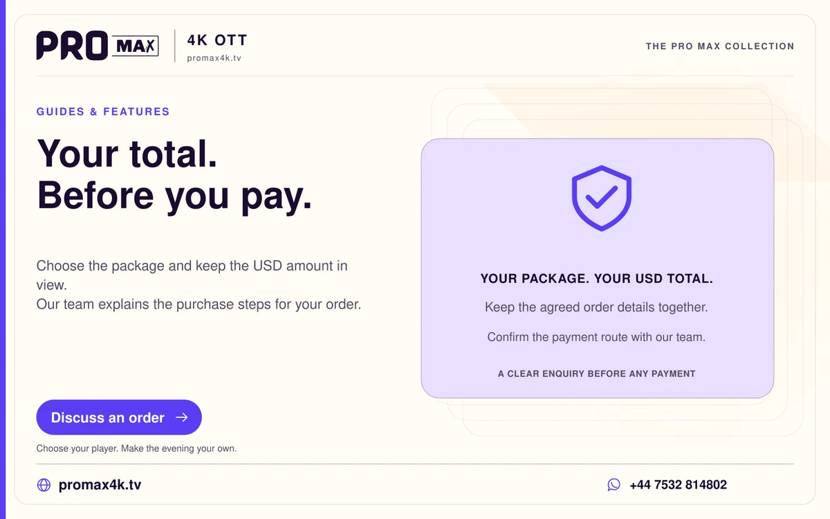 A shield illustration and order summary panel introducing the package and quoted USD total before payment.